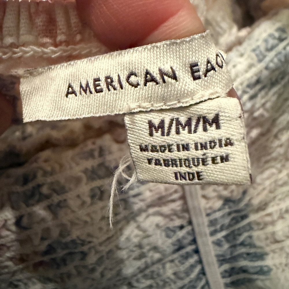 Ae Patchwork Strapless Crop Top Size M Cottage Co… - image 4